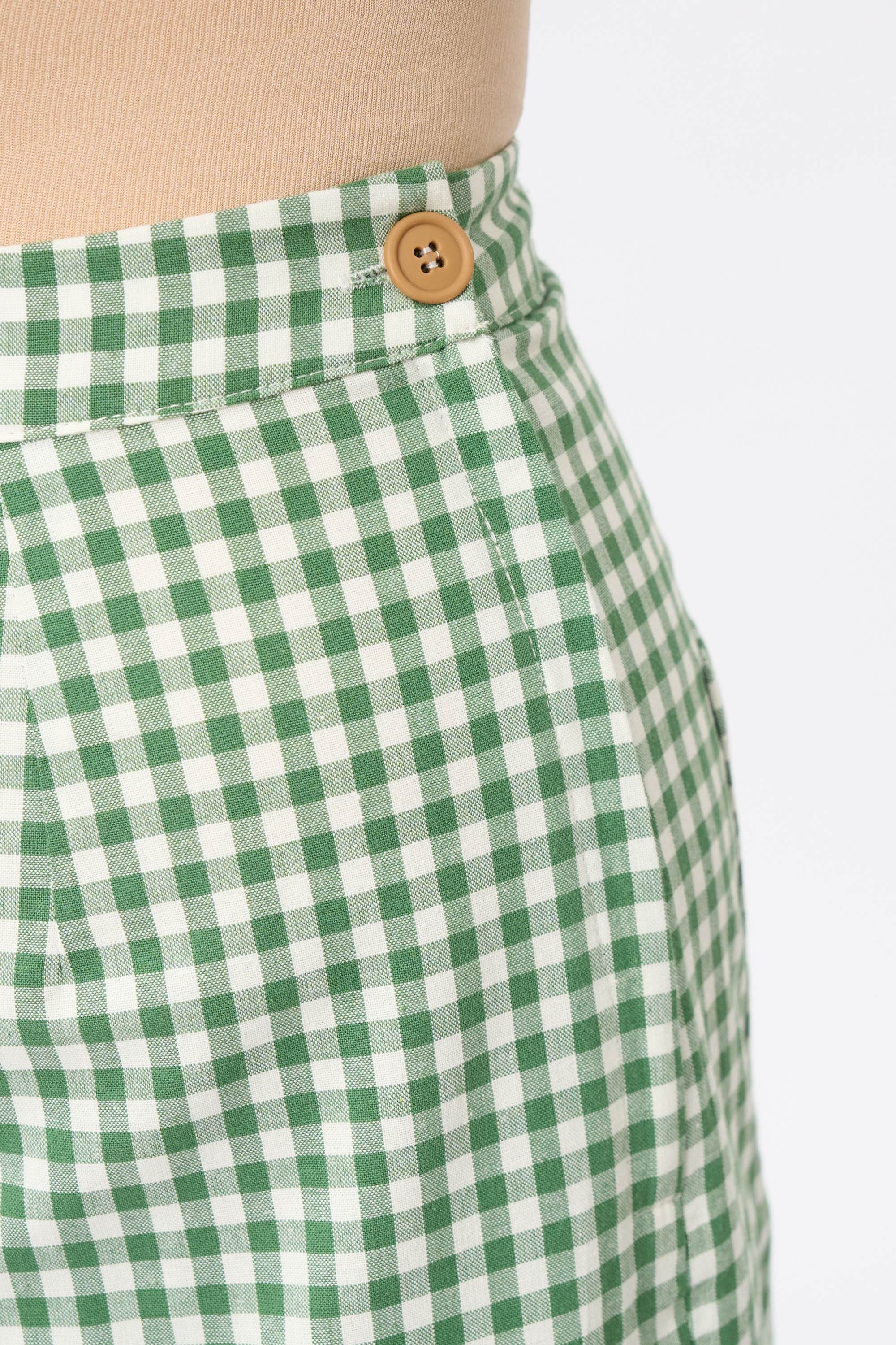 Cerci Gingham Green Shorts