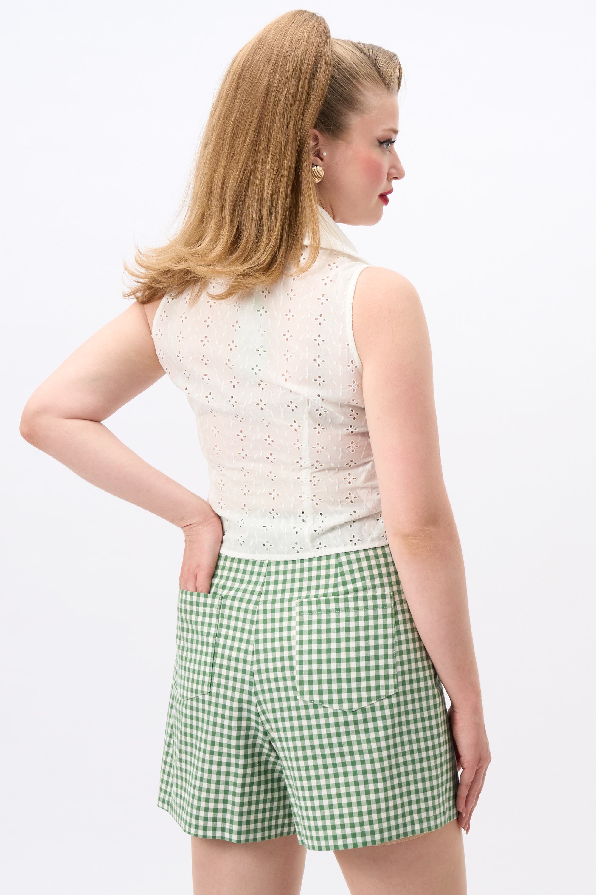 Cerci Gingham Green Shorts