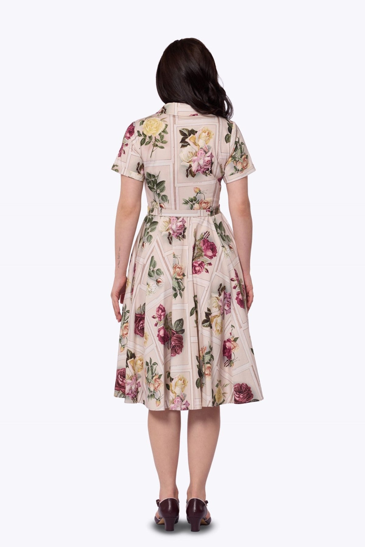 Caterina Framed Roses Swing Dress