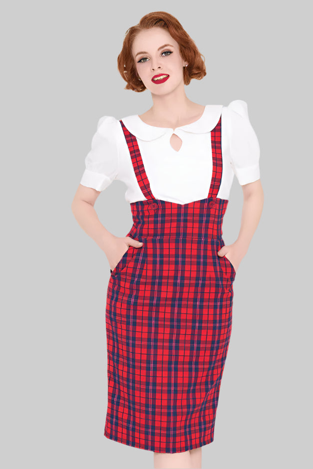 Thelma Red Check Skirt
