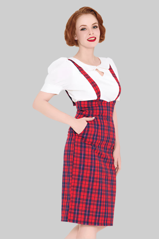 Thelma Red Check Skirt