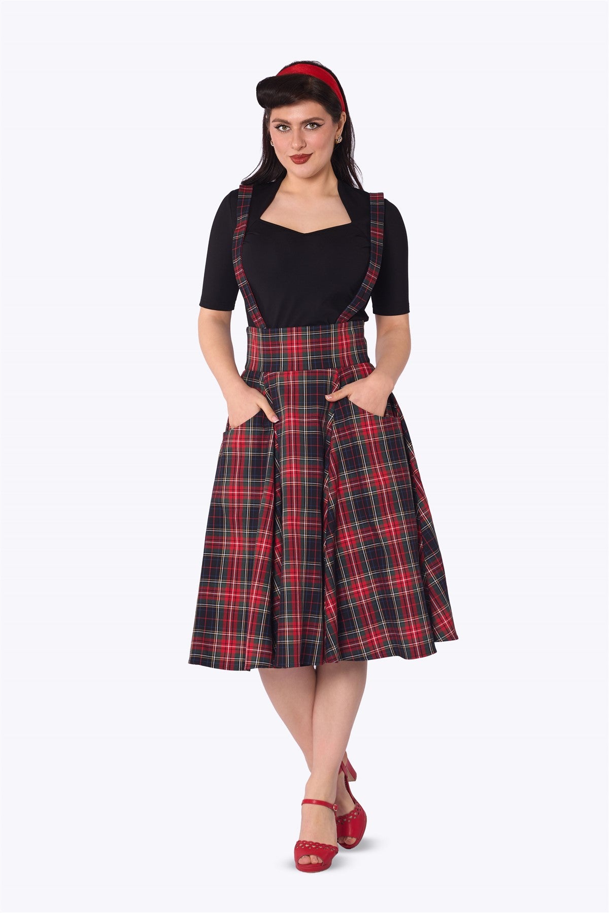 Alexa Classic Check Swing Skirt | Collectif Vintage