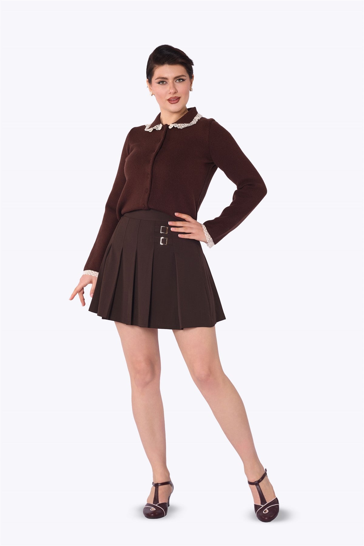 Annie Mini Skirt Brown