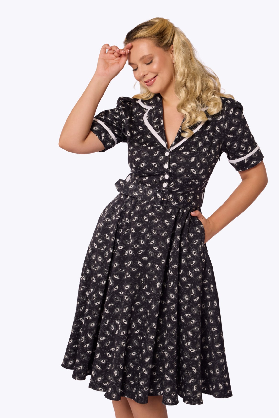 Retrova The Midnight Spectre Swing Dress
