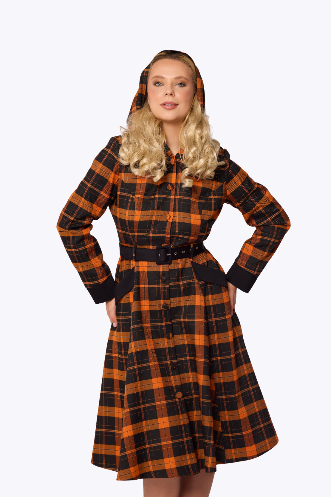 Ruby Pumpkin Tartan Coat