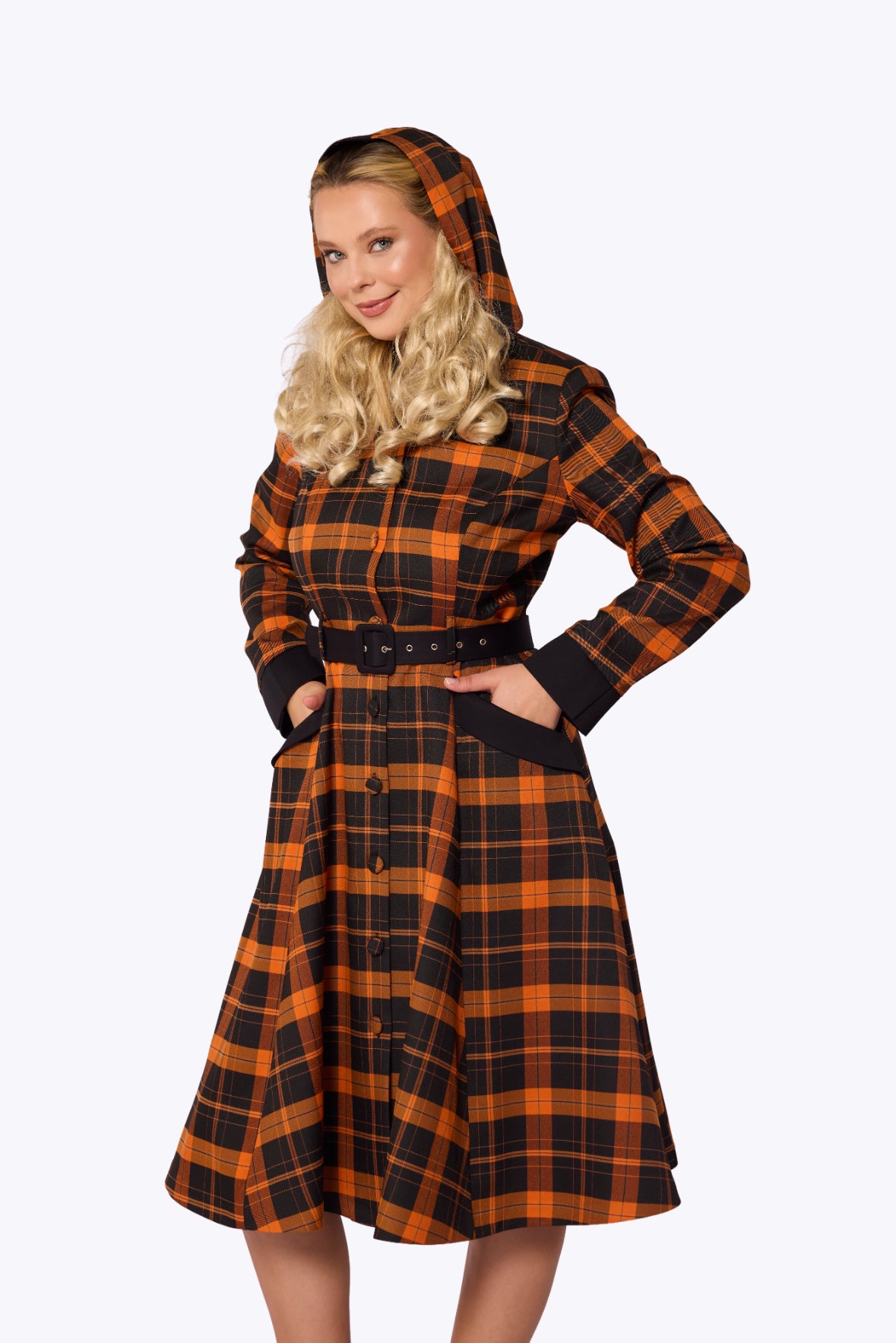 Ruby Pumpkin Tartan Coat
