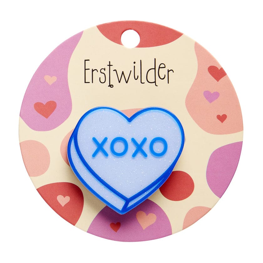 Erstwilder Candy Heart Simplified Mini Brooch – Blue