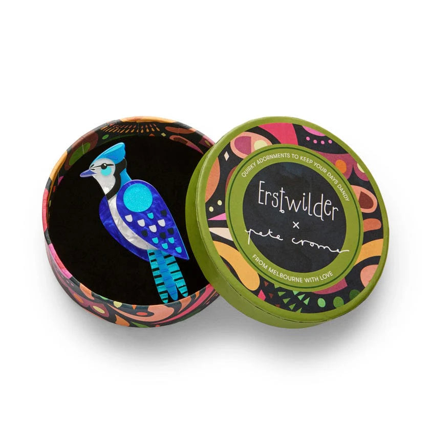 Erstwilder The Boisterous Blue Jay Brooch