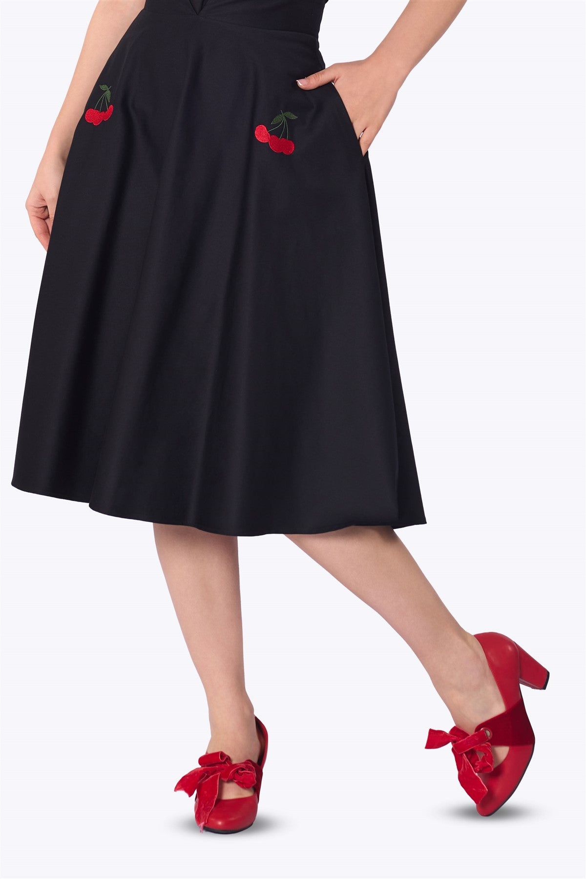 Miranda Cherry Embroidered Skirt