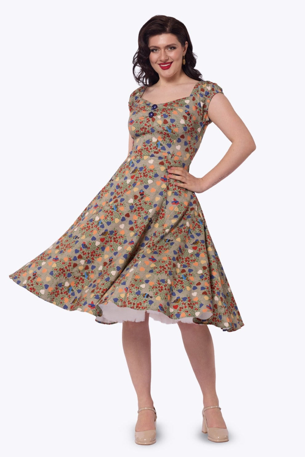 Dolores Love Birds Swing Dress