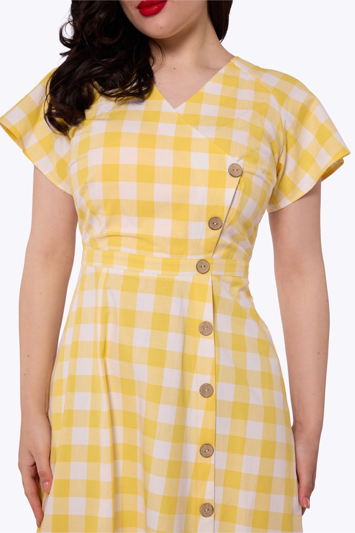 Cherylin Gingham Flared Dress