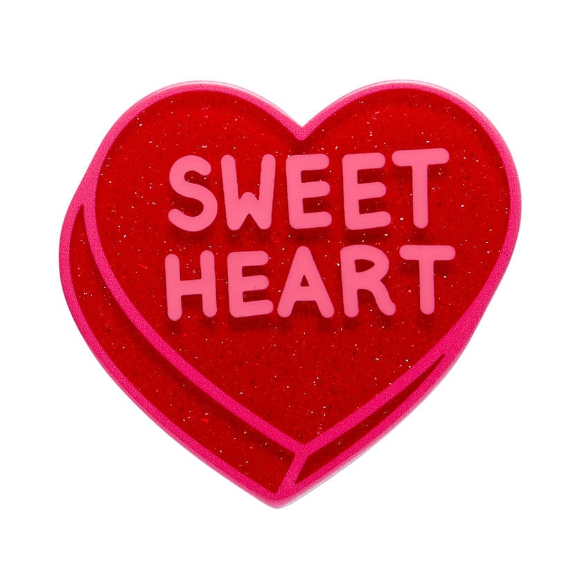 Erstwilder Candy Heart Simplified Mini Brooch – Red