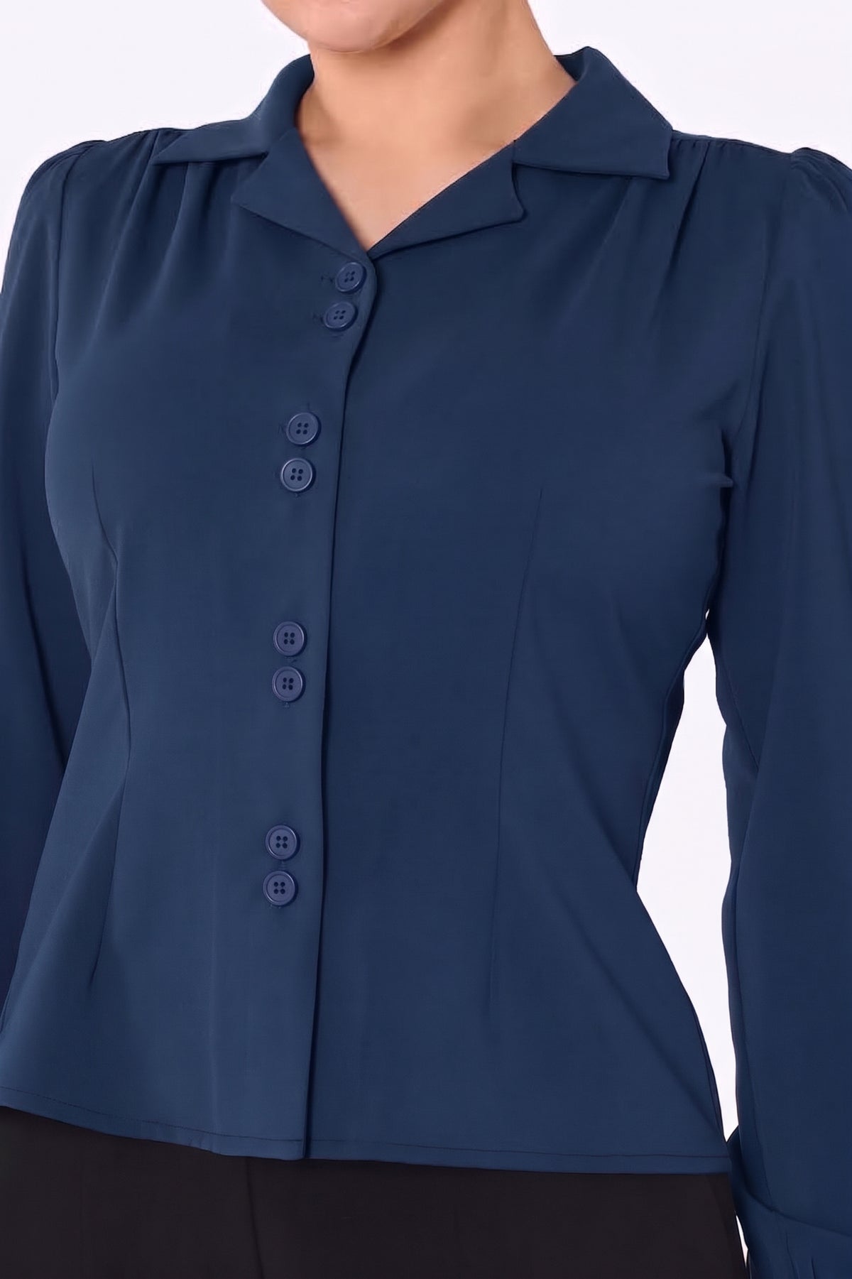 Pepper 40s Blouse Midnight Blue