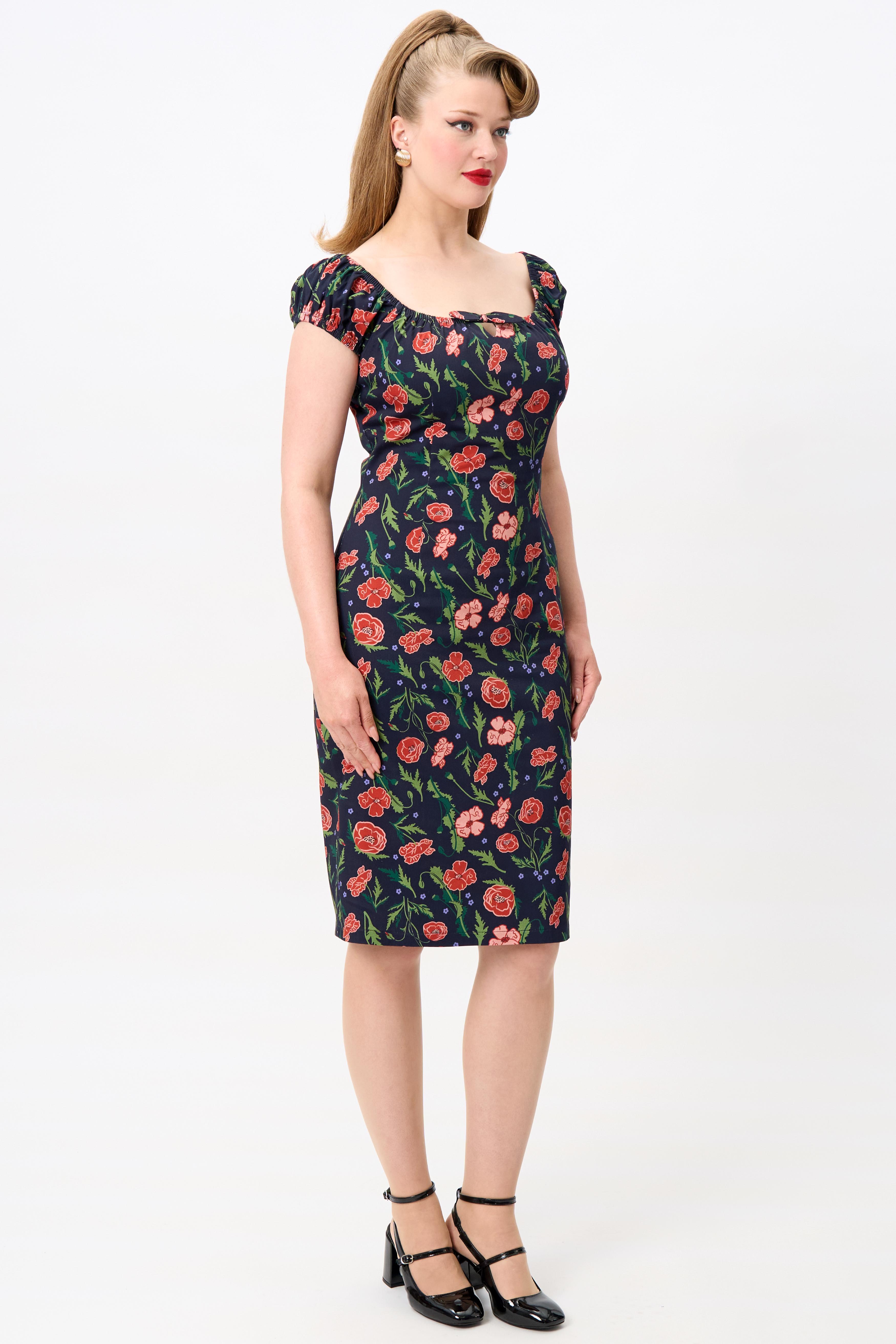 Lorena Poppy Pencil Dress