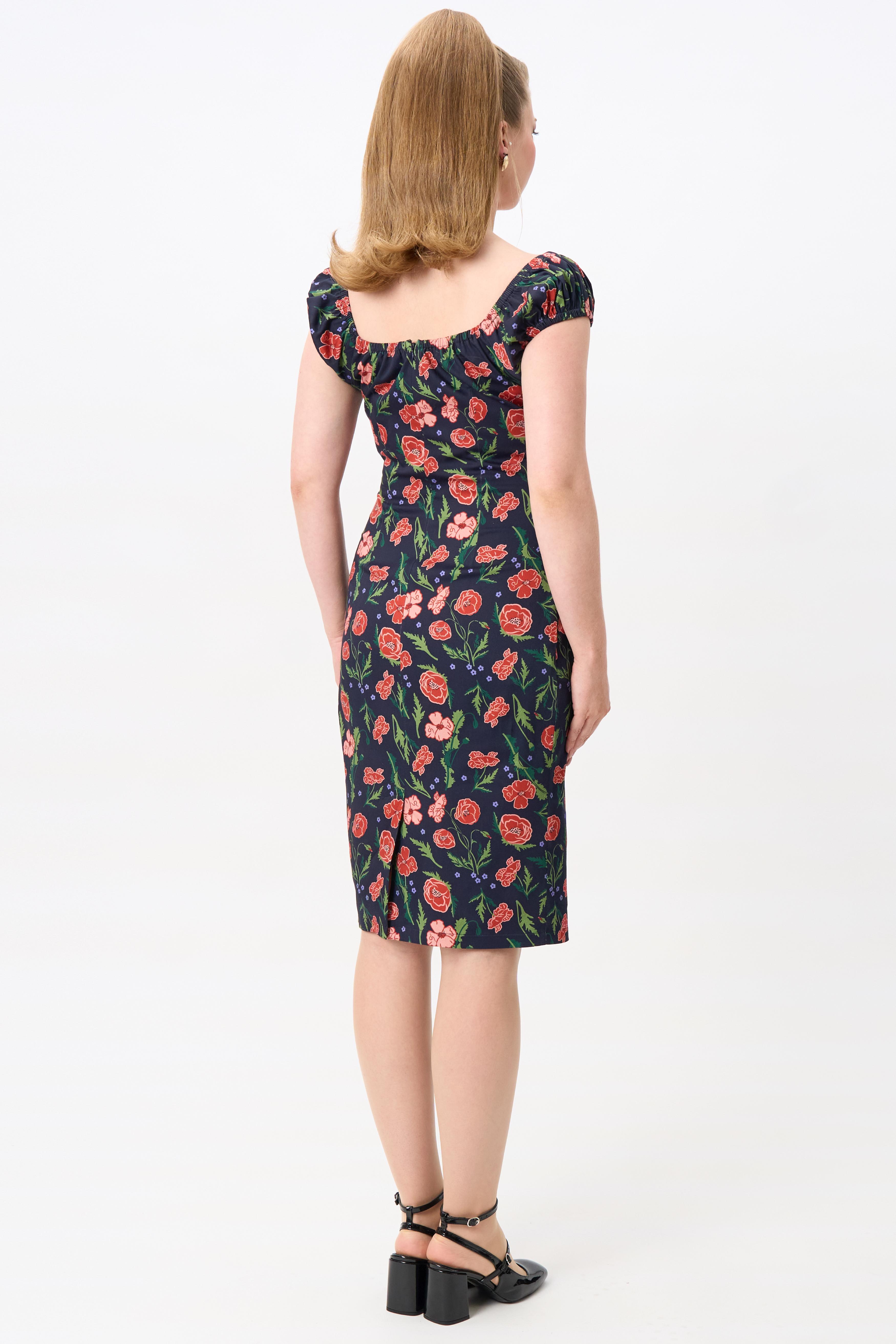 Lorena Poppy Pencil Dress