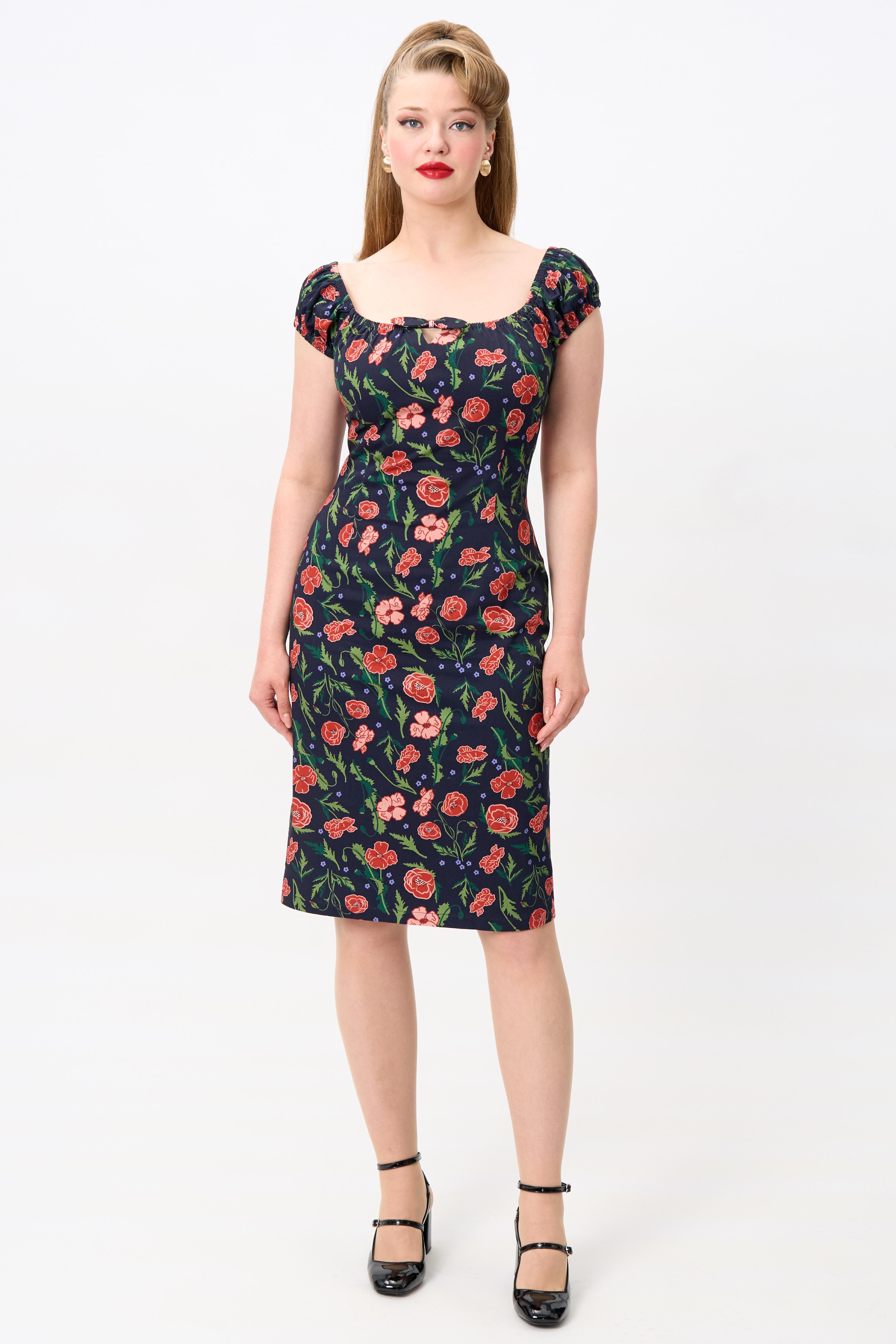 Lorena Poppy Pencil Dress
