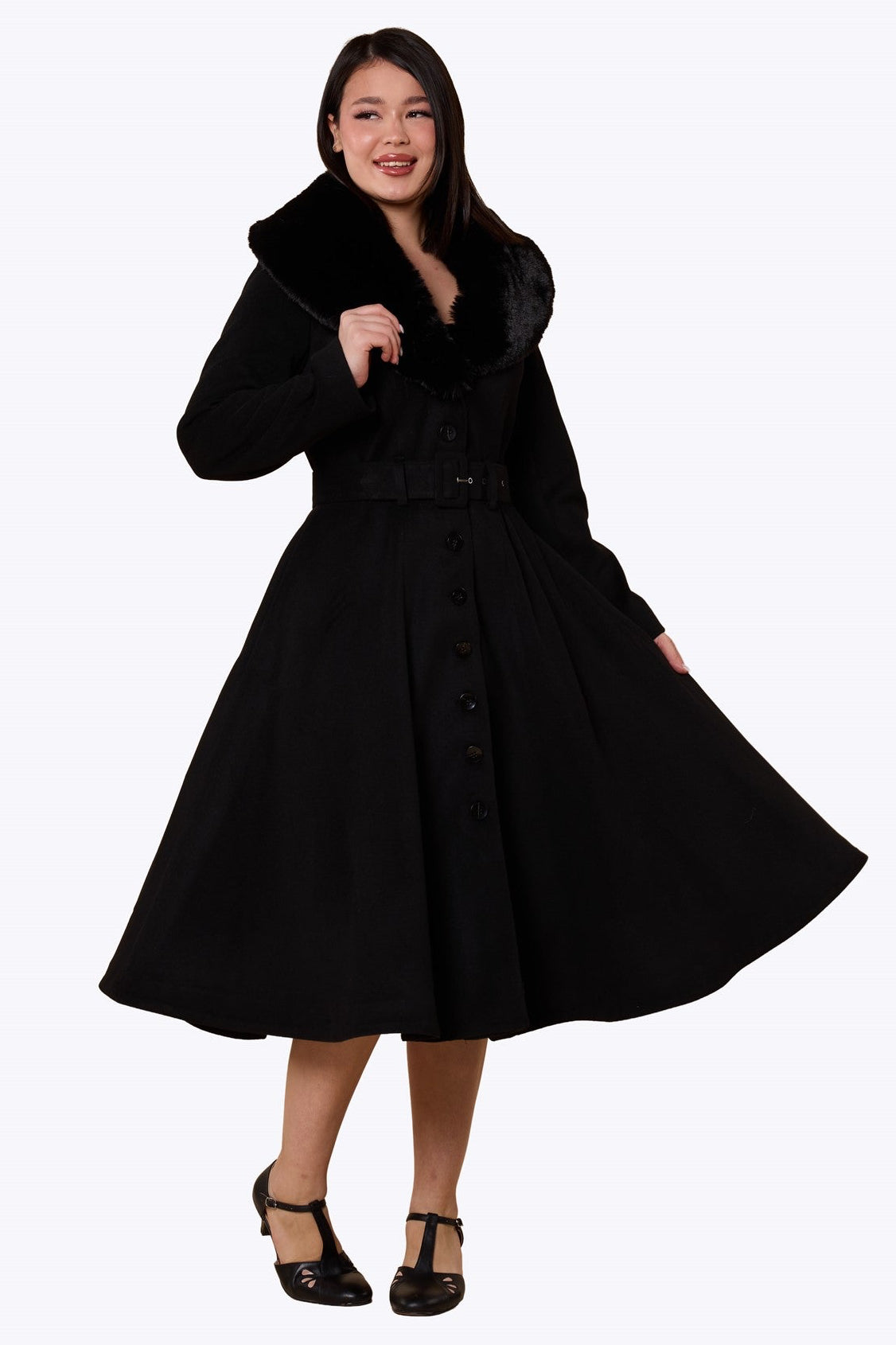 Grace Princess Black Swing Coat
