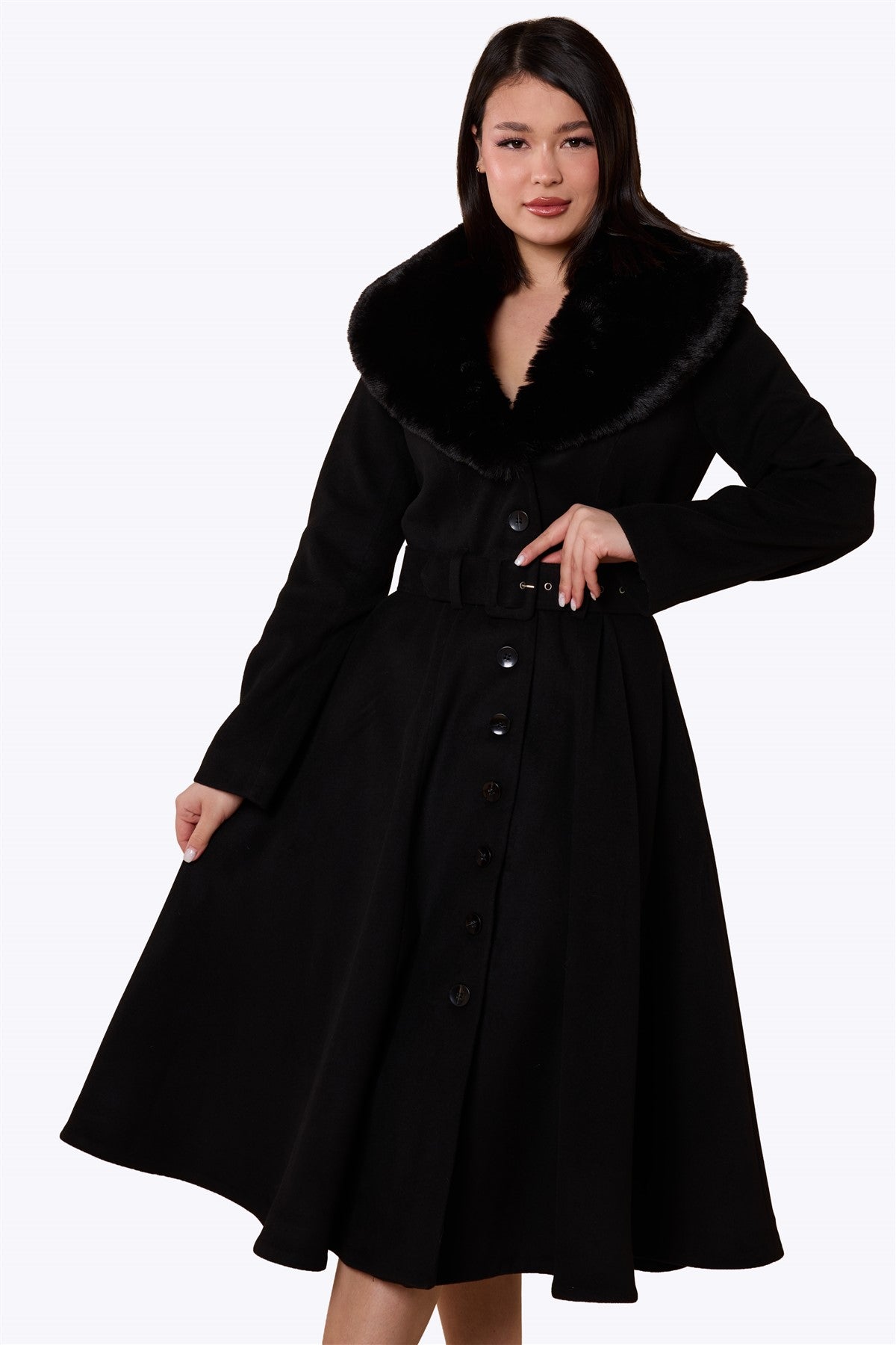 Grace Princess Black Swing Coat