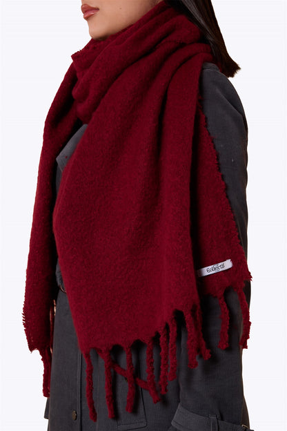 Marshmallow Burgundy Scarf