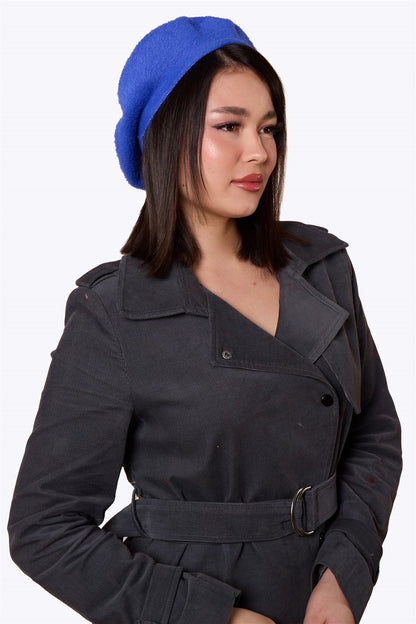 Doris Plain Beret Blue