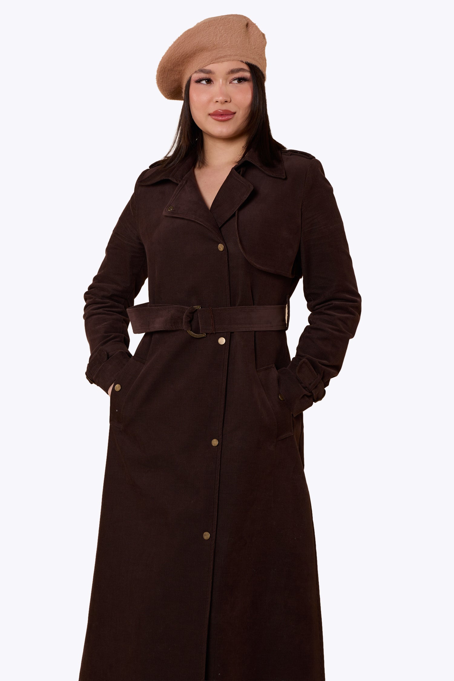 Maribel Retro Trench Coat Brown