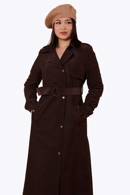 Maribel Retro Trench Coat Brown