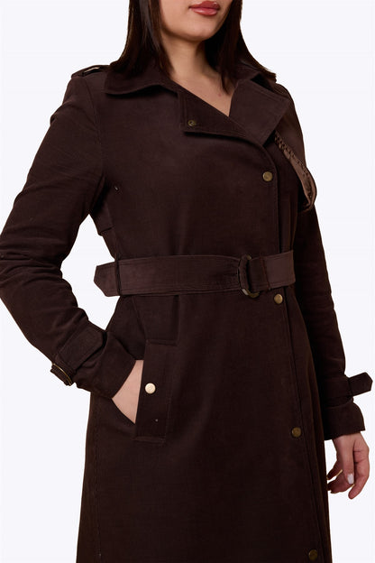 Maribel Retro Trench Coat Brown