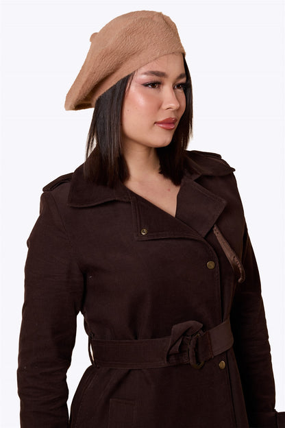 Doris Plain Beret Tan