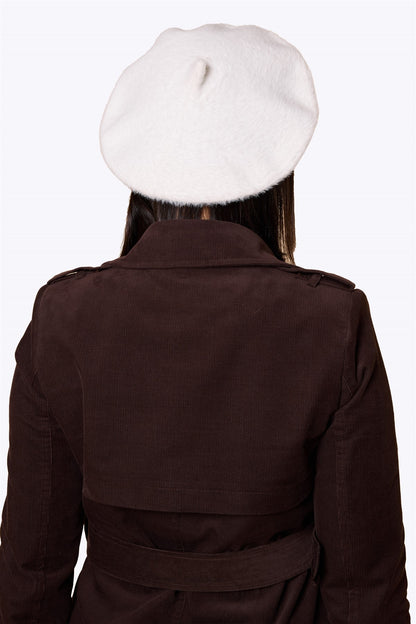 Doris Plain Beret White