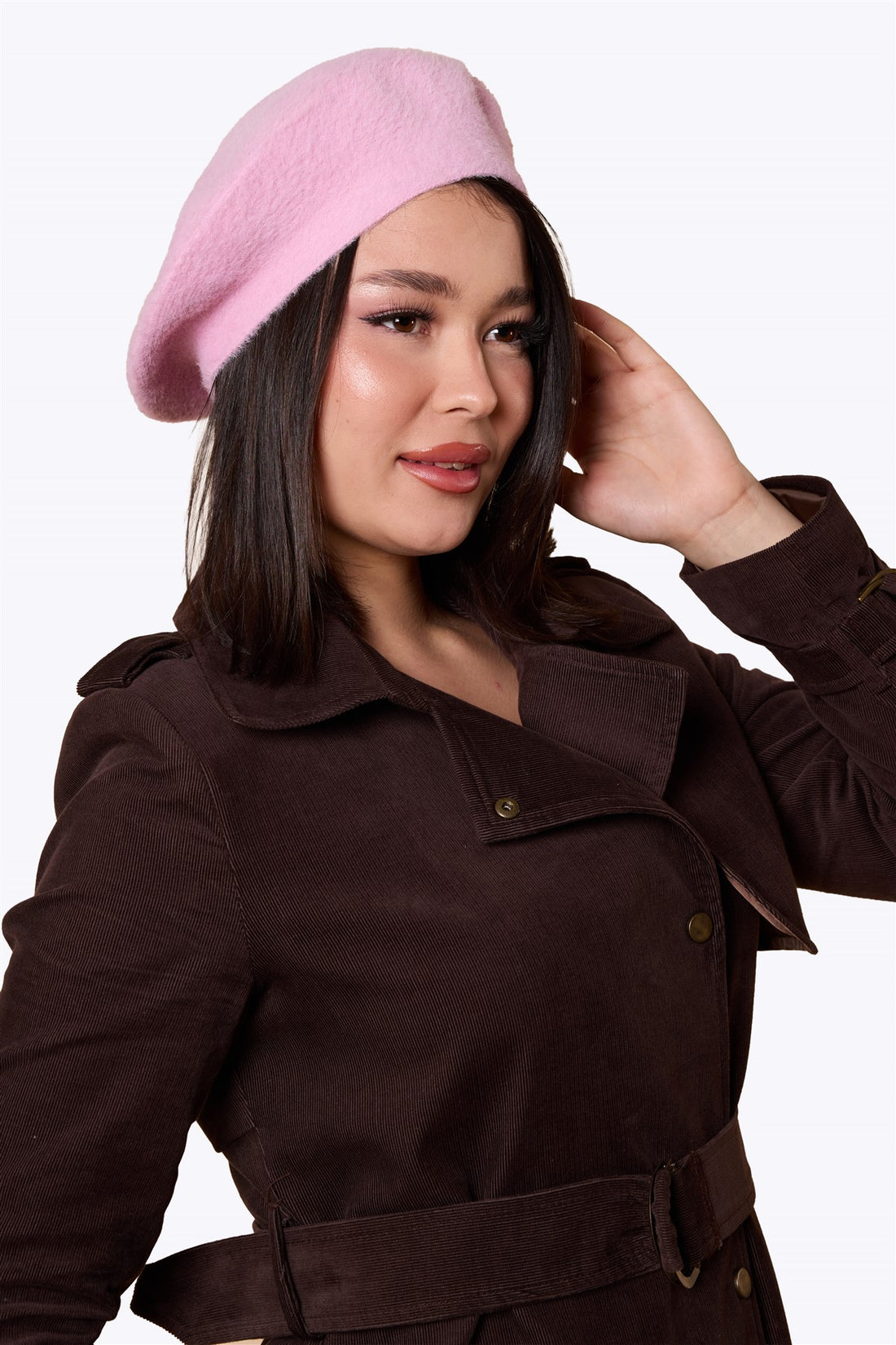Doris Plain Beret Powder Pink
