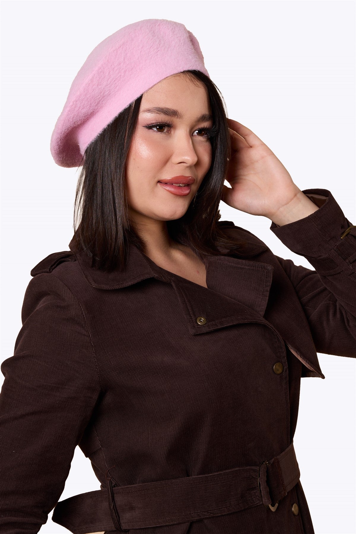 Doris Plain Beret Powder Pink