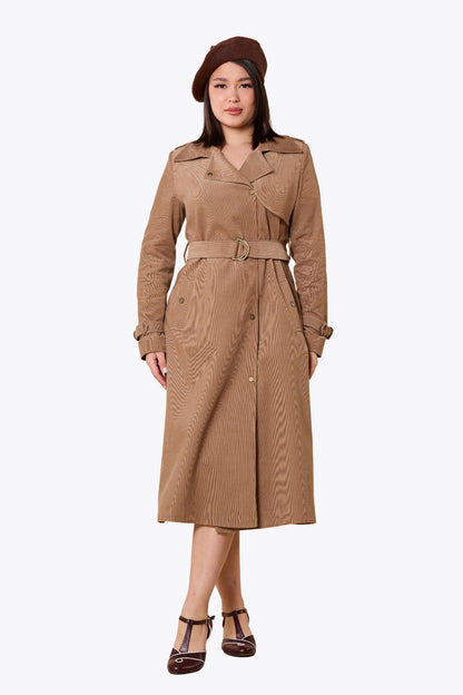 Maribel Retro Trench Coat Mink