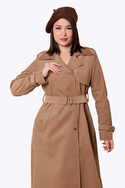 Maribel Retro Trench Coat Mink