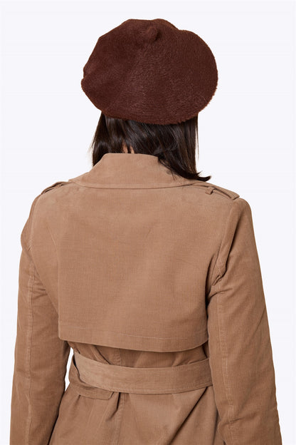 Doris Plain Beret Brown