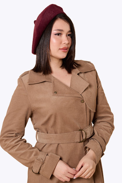 Doris Plain Beret Burgundy