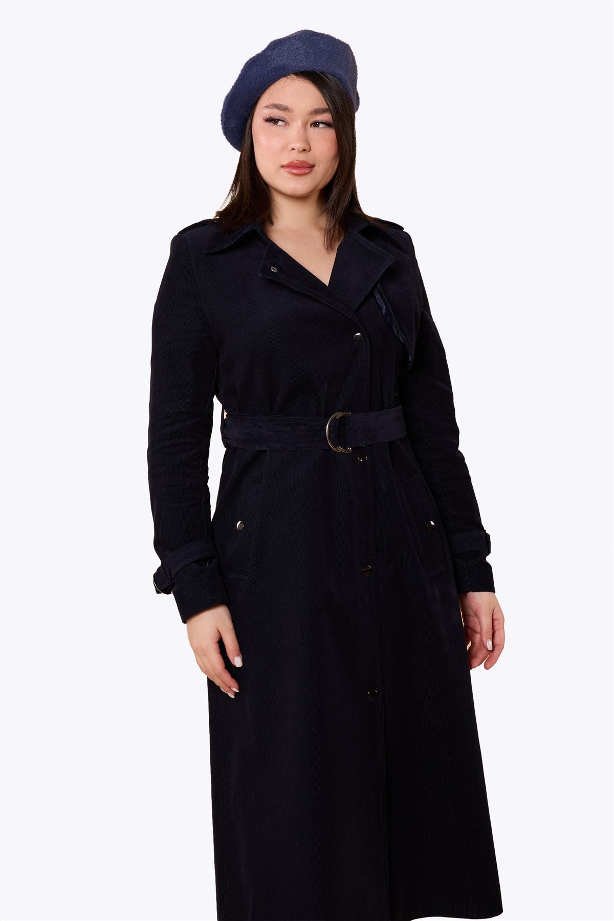 Maribel Retro Trench Coat Navy