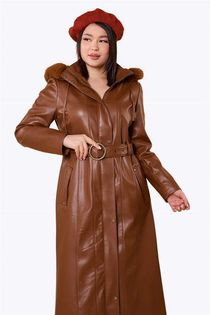 Averwick Retro Trench Coat Brown