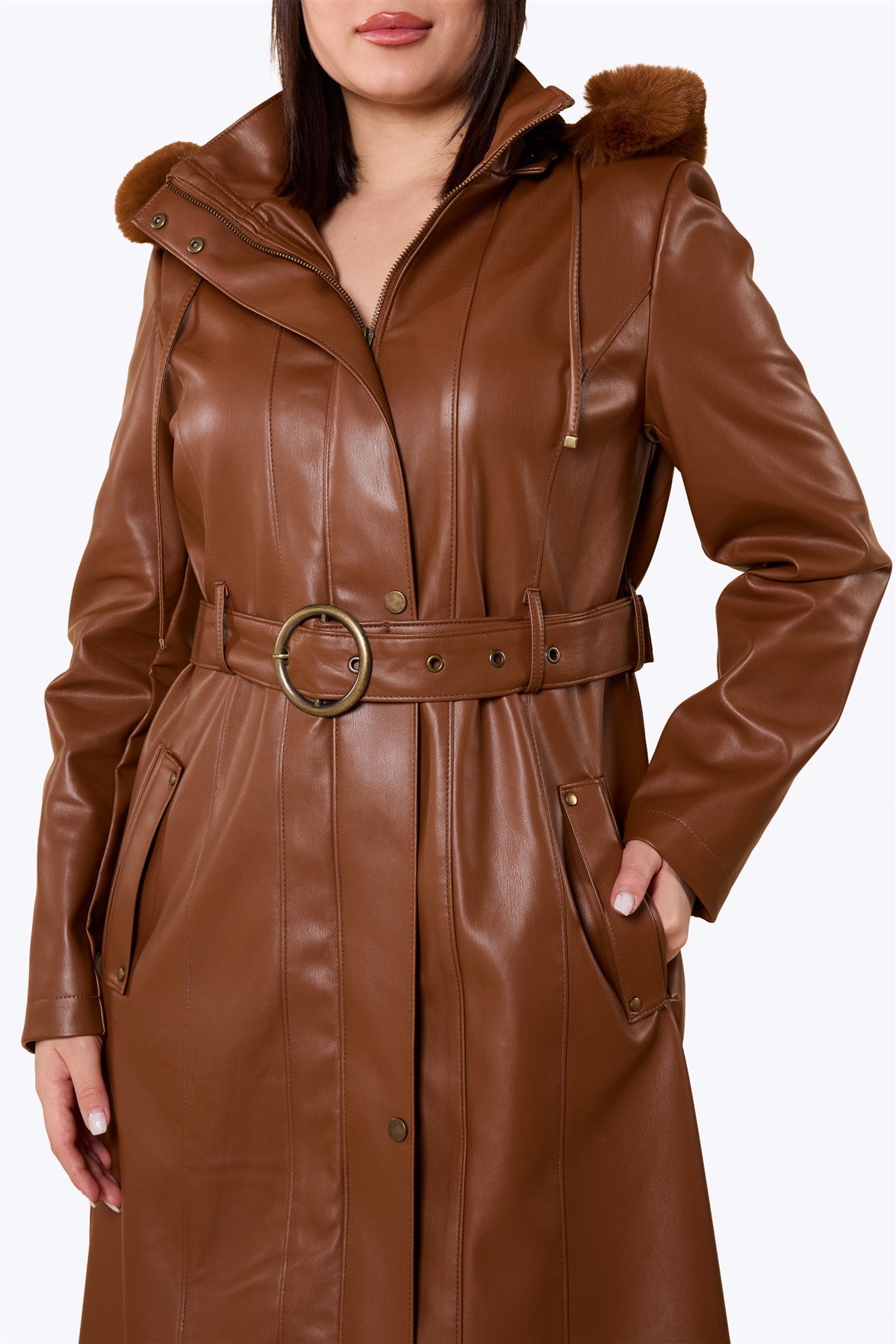 Averwick Retro Trench Coat Brown
