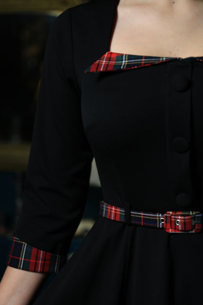 Wanda Check Trim Swing Dress