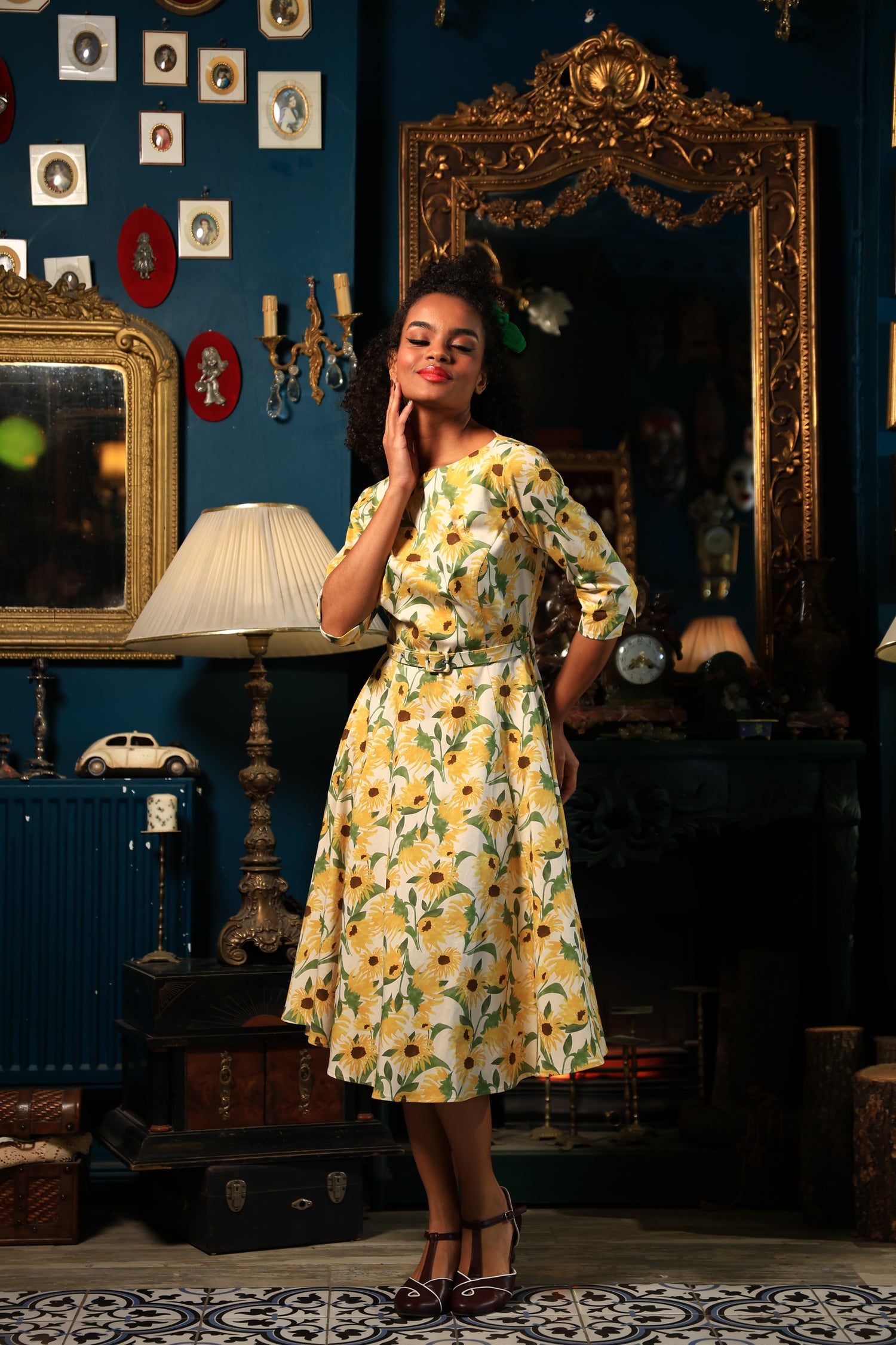 Suzanne Sunflower Swing Dress