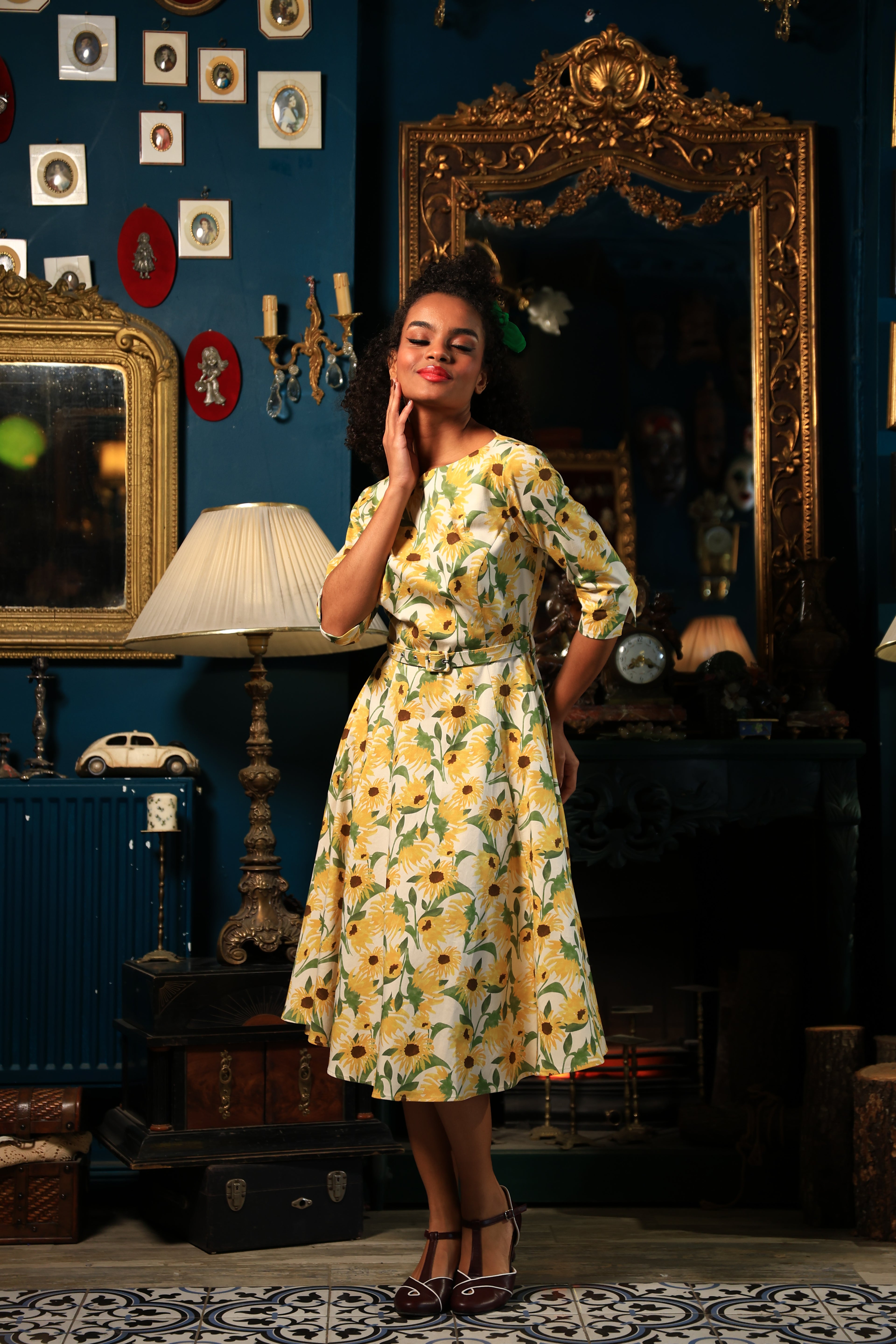 Suzanne Sunflower Swing Dress
