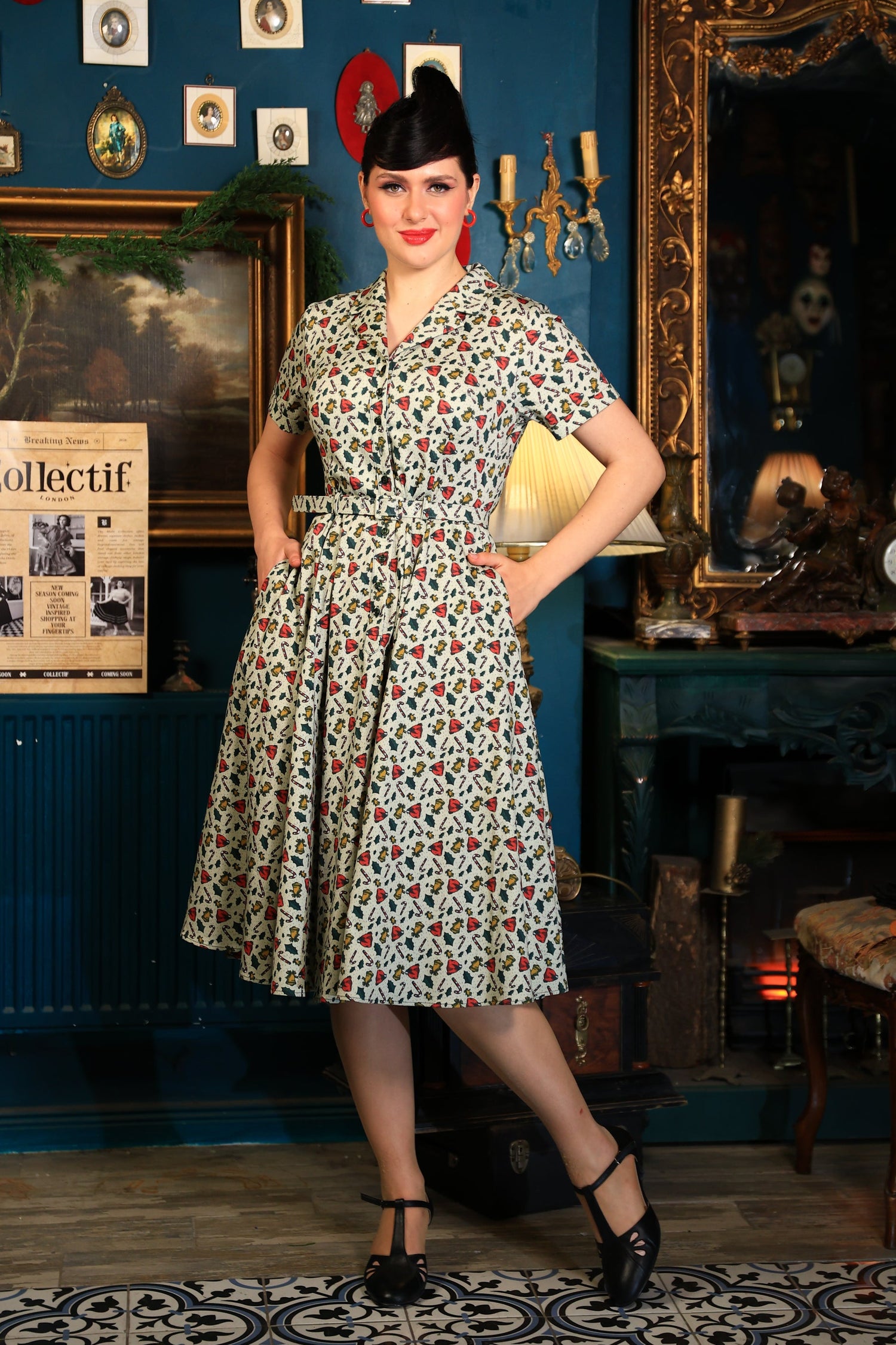 Caterina Candy Cane Swing Dress