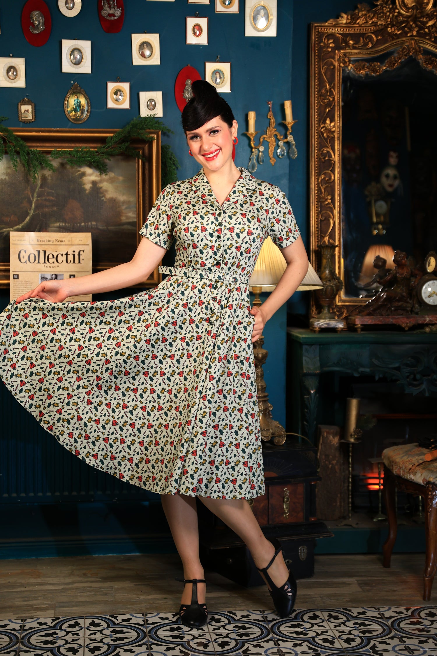 Caterina Candy Cane Swing Dress