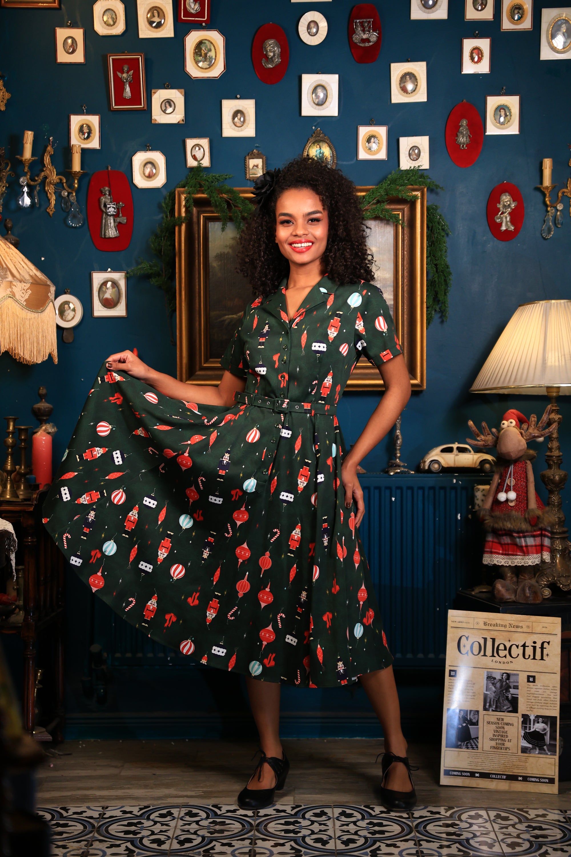 Caterina Christmas Tree Swing Dress