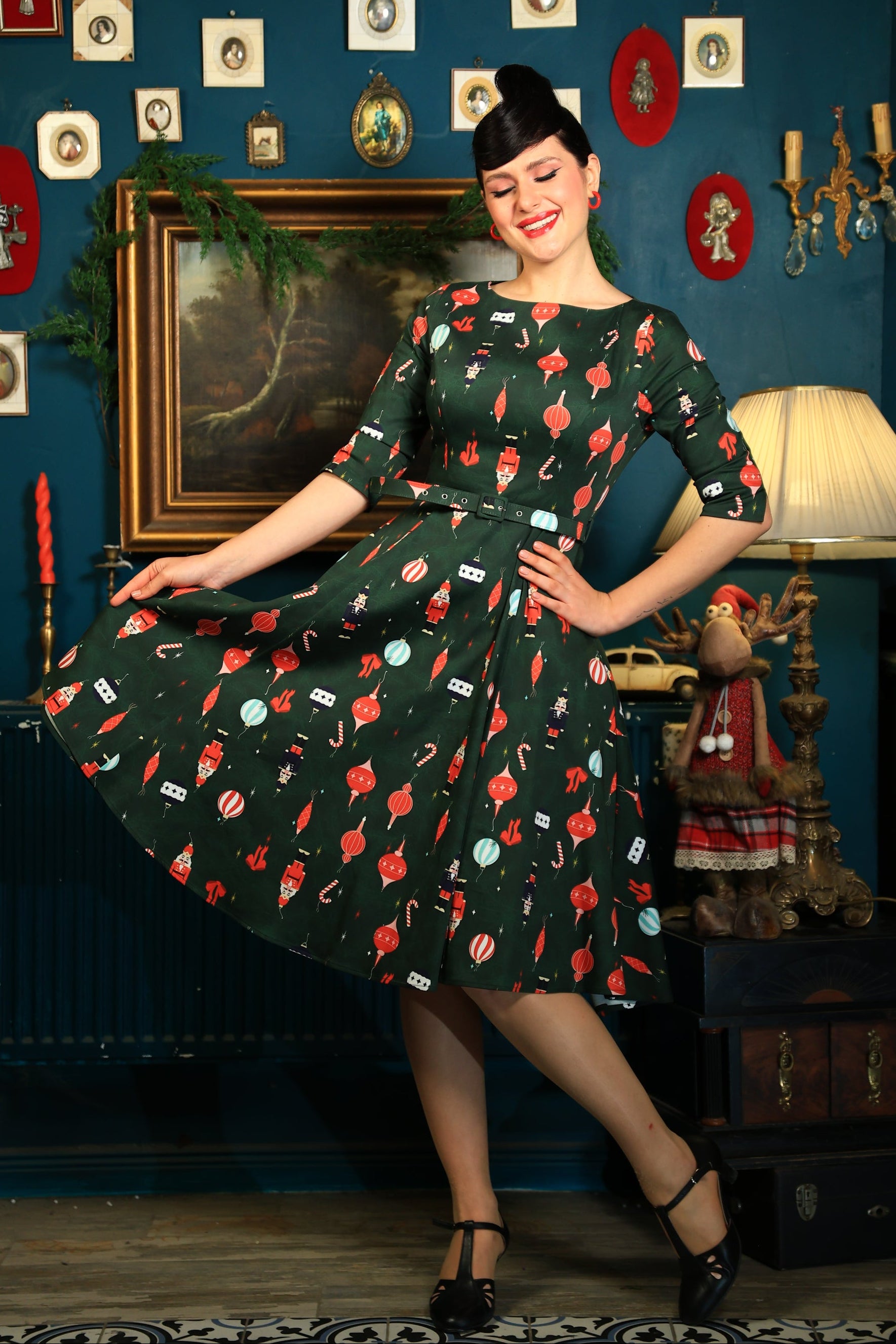 Suzanne Christmas Tree Swing Dress