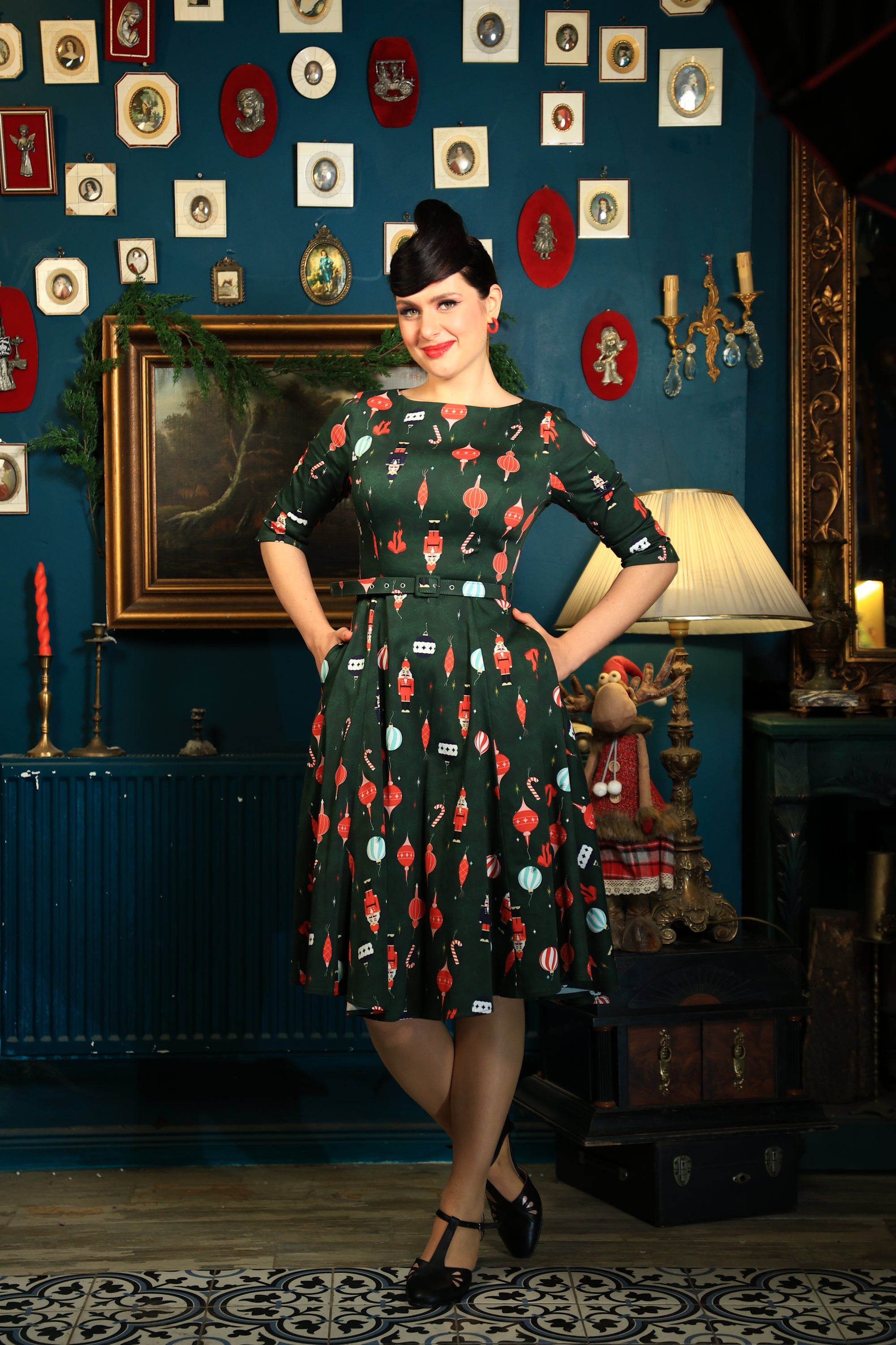 Suzanne Christmas Tree Swing Dress
