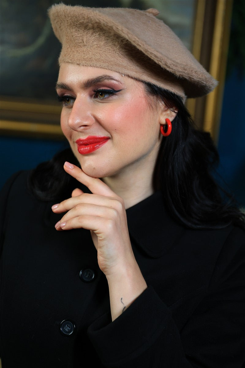 Doris Plain Beret Tan