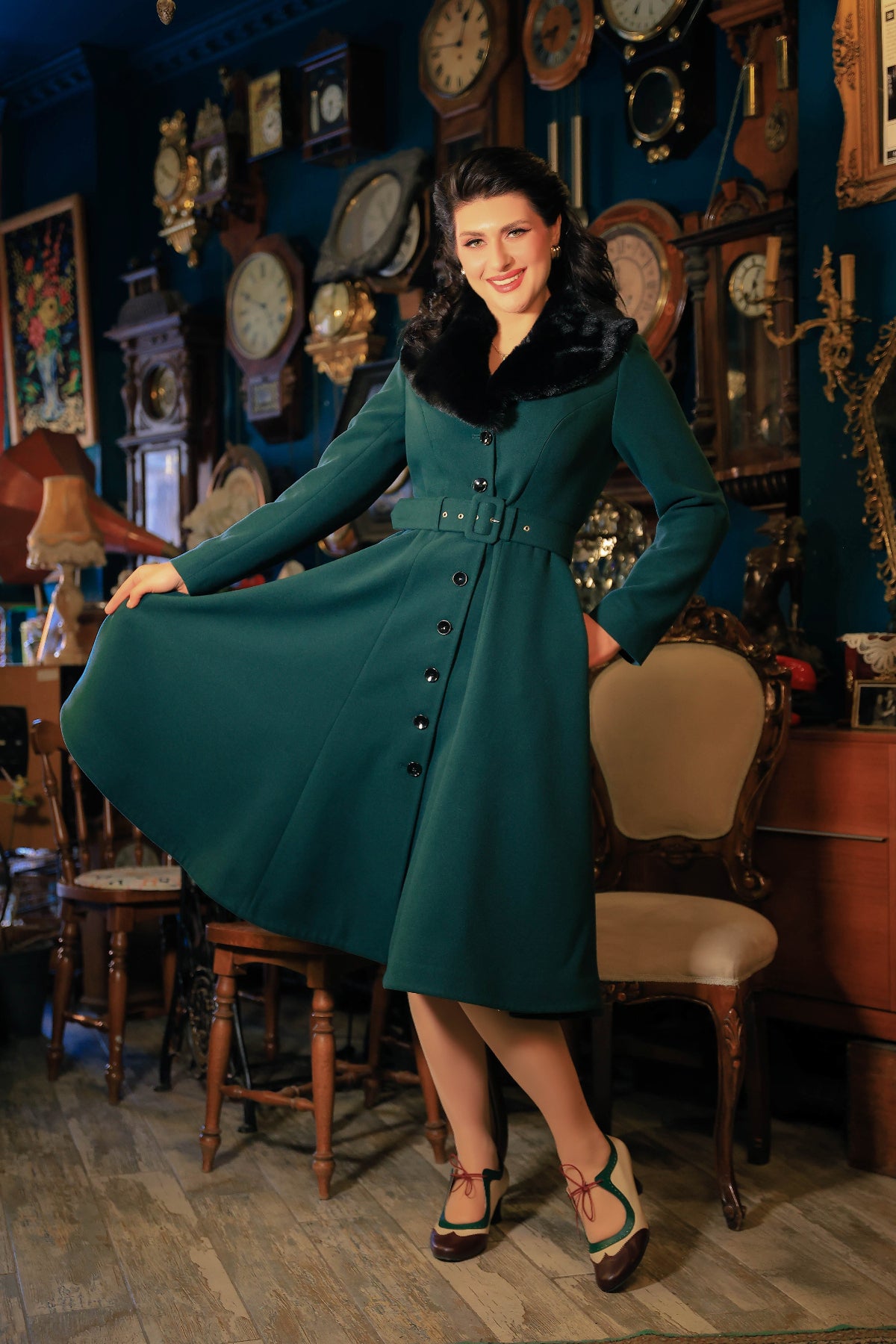 Grace Princess Green Swing Coat