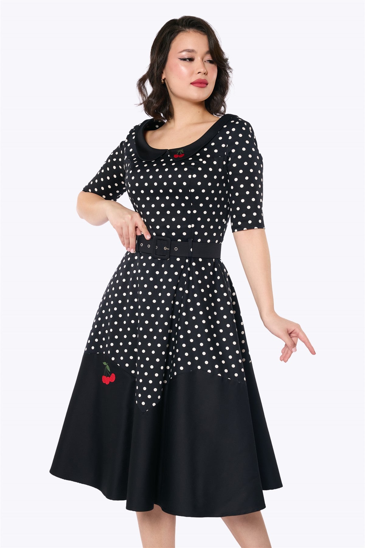 Cherry Polka Dot Doll Dress