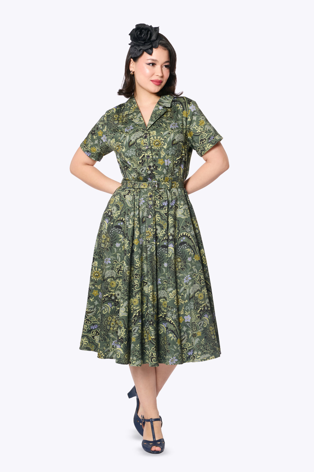Caterina Tortoise &amp; Chrysanthemum Swing Dress
